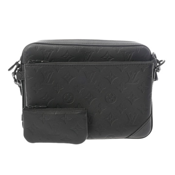 ルイ ヴィトン モノグラムシャドウ トリオメッセンジャー ブラック M26713 レザー メンズ バッグ 【中古】【bag】