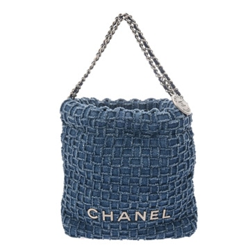 シャネル ミニ ハンドバッグ CHANEL22 ブルー AS3980 デニム レディース バッグ 【中古】【bag】