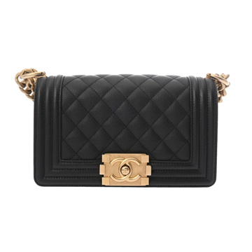 シャネル ボーイシャネル チェーンショルダー 20cm ブラック A67085 グレインドカーフスキン レディース バッグ 【中古】【bag】