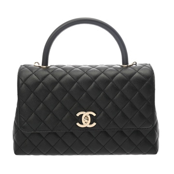 シャネル マトラッセ ラージ トップハンドル フラップバッグ 29cm ブラック A92991 グレインドカーフスキン レディース バッグ 【中古】【bag】