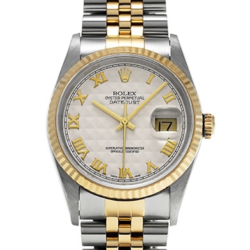 ロレックス デイトジャスト 16233 アイボリーピラミッド メンズ 時計 【中古】【wristwatch】
