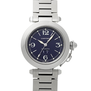 カルティエ パシャC ビッグデイト W31047M7 ブルー ユニセックス 時計 【中古】【wristwatch】