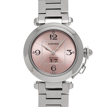 カルティエ パシャC ビッグデイト W31058M7 ピンク ユニセックス 時計 【中古】【wristwatch】
