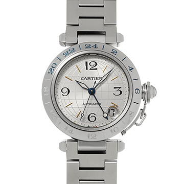 カルティエ パシャC メリディアン GMT W31029M7 シルバー ユニセックス 時計 【中古】【wristwatch】