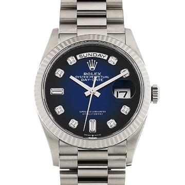 ロレックス デイデイト 36 128239A ブルーオンブレ/ダイヤモンド メンズ 時計 【中古】【wristwatch】