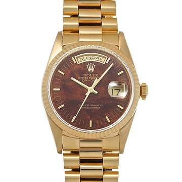 ロレックス デイデイト 18238 マホガニーウッド メンズ 時計 【中古】【wristwatch】