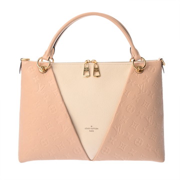 ルイ ヴィトン モノグラムアンプラント Vトート MM 2WAY ベージュローズ/クレーム M44397 レザー レディース バッグ 【中古】【bag】