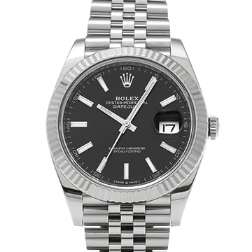 ロレックス デイトジャスト 41 126334 ブライトブラック メンズ 時計 【中古】【wristwatch】