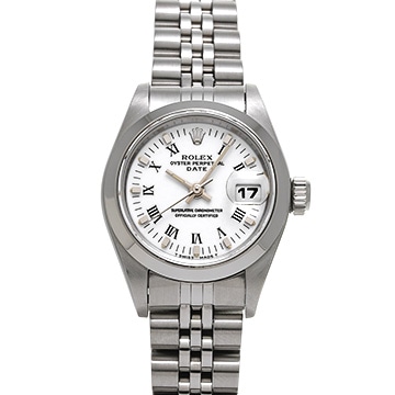 ロレックス オイスターパーペチュアル デイト 69160 ホワイト レディース 時計 【中古】【wristwatch】