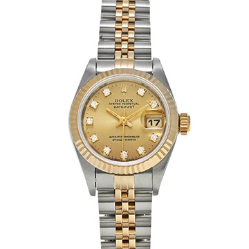 ロレックス デイトジャスト 69173G シャンパン/ダイヤモンド レディース 時計 【中古】【wristwatch】