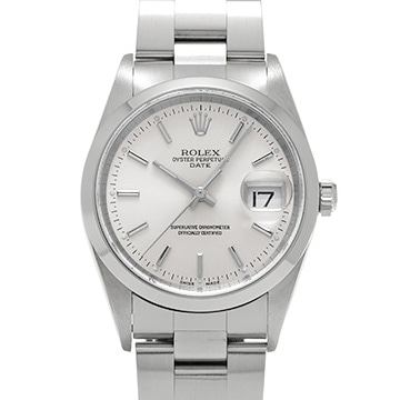 ロレックス オイスターパーペチュアル デイト 15200 シルバー メンズ 時計 【中古】【wristwatch】