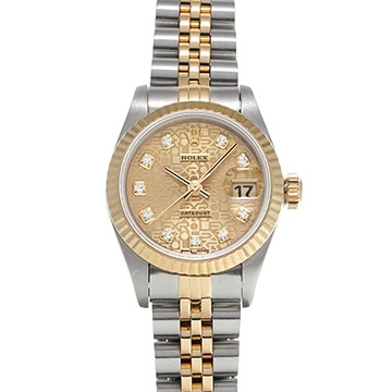 ロレックス デイトジャスト 69173G シャンパン/ダイヤモンド レディース 時計 【中古】【wristwatch】
