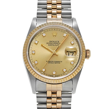 ロレックス デイトジャスト 16233G シャンパン/ダイヤモンド メンズ 時計 【中古】【wristwatch】