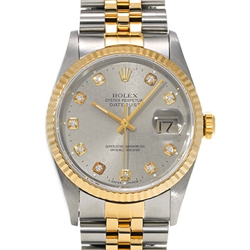 ロレックス デイトジャスト 16233G グレーコンピュータ/ダイヤモンド メンズ 時計 【中古】【wristwatch】