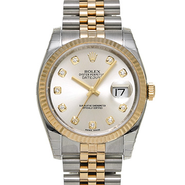 ロレックス デイトジャスト 116233G グレー/ダイヤモンド メンズ 時計 【中古】【wristwatch】