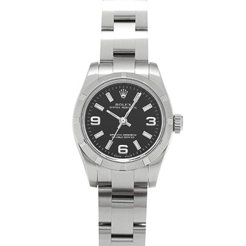 ロレックス オイスターパーペチュアル 26 176210 ブラック レディース 時計 【中古】【wristwatch】