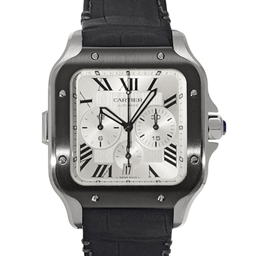カルティエ サントス ドゥ カルティエ クロノグラフ XL WSSA0017 シルバー メンズ 時計 【中古】【wristwatch】
