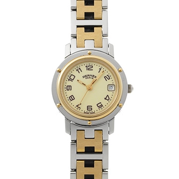 エルメス クリッパー CL4.220 アイボリー レディース 時計 【中古】【wristwatch】