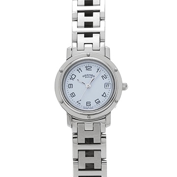 エルメス クリッパー CL4.210 ホワイト レディース 時計 【中古】【wristwatch】