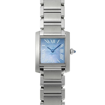 カルティエ タンクフランセーズ SM W51034Q3 ブルーシェル レディース 時計 【中古】【wristwatch】