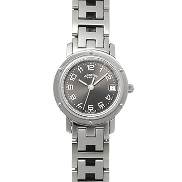 エルメス クリッパー CL4.210 グレー レディース 時計 【中古】【wristwatch】