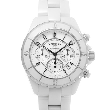 シャネル J12 クロノグラフ 41MM H1007 ホワイトラッカー/シルバー メンズ 時計 【中古】【wristwatch】