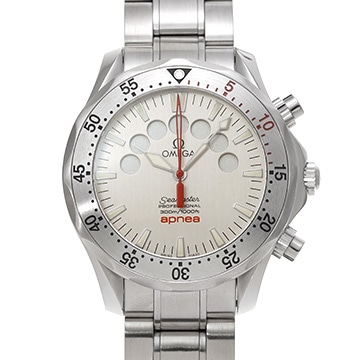 オメガ シーマスター 300 アプネア ジャック・マイヨール 2595.30 シルバー メンズ 時計 【中古】【wristwatch】