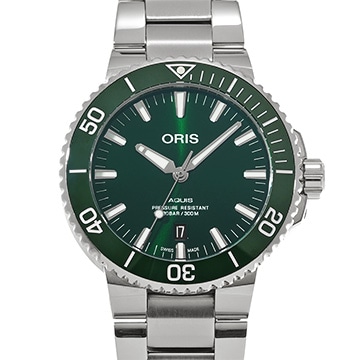 オリス アクイス デイト 01 733 7730 4157 グリーン メンズ 時計 【中古】【wristwatch】