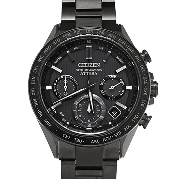 シチズン アテッサ エコ・ドライブ ACT Line CC4055-65E ブラック メンズ 時計 【中古】【wristwatch】