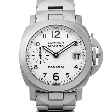 パネライ ルミノールマリーナ オートマティック PAM00051 ホワイト メンズ 時計 【中古】【wristwatch】