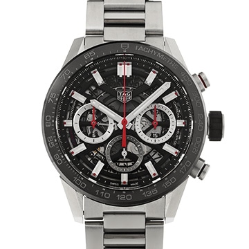 タグ ホイヤー カレラ キャリバーホイヤー02 クロノグラフ CBG2010.BA0662 ブラック メンズ 時計 【中古】【wristwatch】