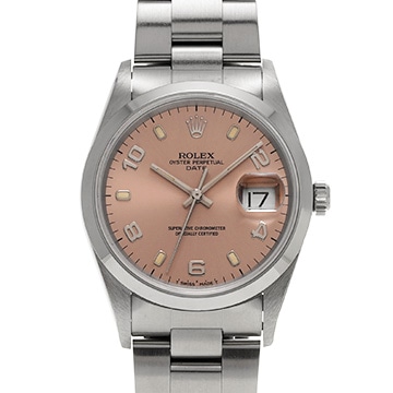 ロレックス オイスターパーペチュアル デイト 15200 ピンク メンズ 時計 【中古】【wristwatch】