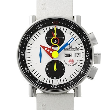 アラン シルベスタイン クロノ バウハウス LW05100 ホワイト/ブラック メンズ 時計 【中古】【wristwatch】