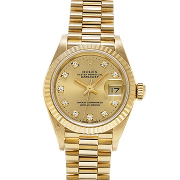 ロレックス デイトジャスト 69178G シャンパン/ダイヤモンド レディース 時計 【中古】【wristwatch】