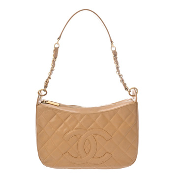 シャネル マトラッセ ワンショルダー ベージュ AP2547 キャビアスキン レディース バッグ 【中古】【bag】