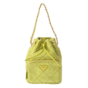 プラダ デュエット バケットバッグ 2WAY グリーン 1BH038 サフィアーノレザー/Re-Nylon  レディース バッグ 【中古】【bag】
