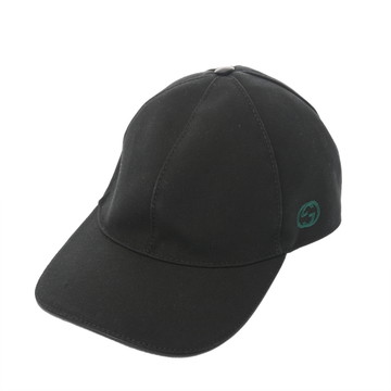 グッチ GGウェビング ベースボールキャップ #M ブラック コットン ユニセックス 帽子 【中古】【other】