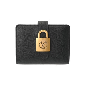 ルイ ヴィトン ポルトフォイユ ロウキーコンパクト ブラック M12408 カーフ ユニセックス 財布 【中古】【purse】