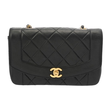シャネル マトラッセ チェーンショルダー 23cm ダイアナ ブラック A01164 ラムスキン レディース バッグ 【中古】【bag】