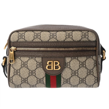 バレンシアガ バレンシアガ × グッチ ショルダーバッグ ザ ハッカープロジェクト ベージュ/エボニー/ブラウン 680128.0001.R.535269 キャンバス/レザー レディース バッグ 【中古】【bag】