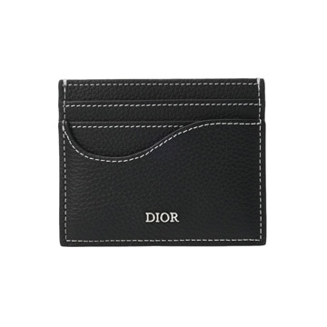 ディオール Saddle カードホルダー ブラック 2ADCH16YKK_H00N グレインドカーフ ユニセックス 【中古】【other】