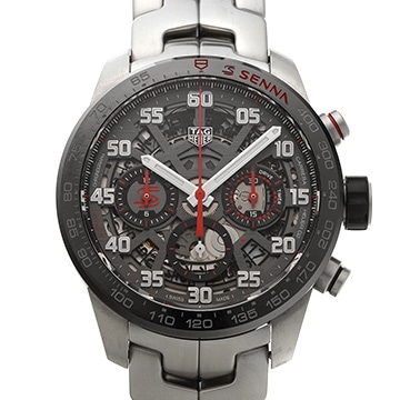 タグ ホイヤー カレラ キャリバーホイヤー02 クロノグラフ アイルトン・セナ CBG2013.BA0657 グレー メンズ 時計 【中古】【wristwatch】