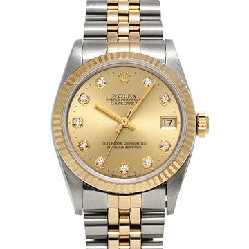 ロレックス デイトジャスト 68273G シャンパン/ダイヤモンド ユニセックス 時計 【中古】【wristwatch】
