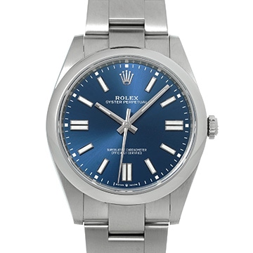 ロレックス オイスターパーペチュアル 41 124300 ブライトブルー メンズ 時計 【中古】【wristwatch】