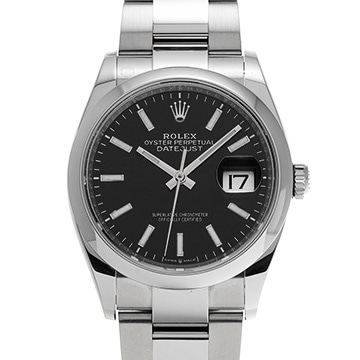ロレックス デイトジャスト 36 126200 ブライトブラック メンズ 時計 【中古】【wristwatch】