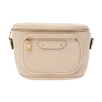 ルイ ヴィトン モノグラムアンプラント ミニ バムバッグ  クレーム M83275 アンプラントレザー レディース バッグ 【中古】【bag】