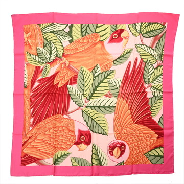 エルメス カレ90 LES PELLOQUETS DETAIL マルチカラー シルク100％ レディース 【中古】【other】