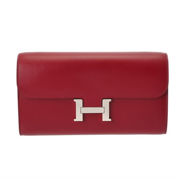 エルメス コンスタンス ロングトゥーゴー  ルビー ボックスカーフ レディース 財布 【中古】【purse】