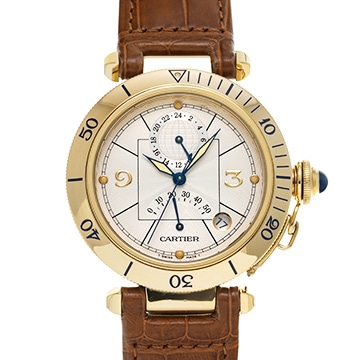 カルティエ パシャ 38mm GMT パワーリザーブ W3014456 シルバー メンズ 時計 【中古】【wristwatch】