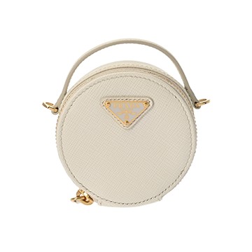 プラダ ミニポーチ ホワイト 1BA906 サフィアーノレザー レディース 【中古】【bag】